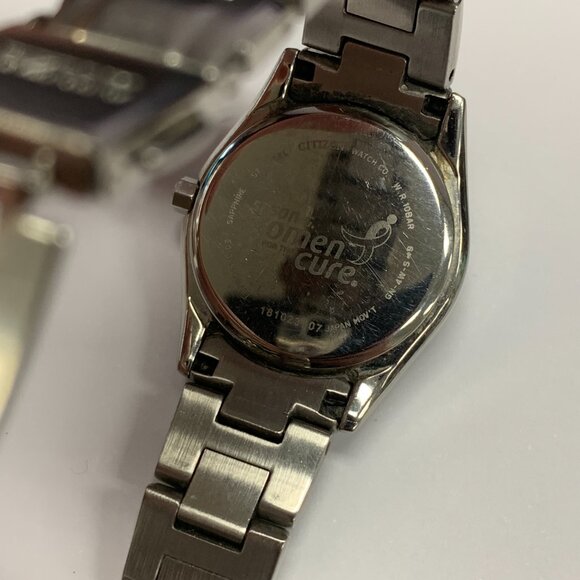 Ladies Citizen Eco Drive Watch Lot of 2 Black Gunmetal E011 & Pink S013 S. Komen main image 6